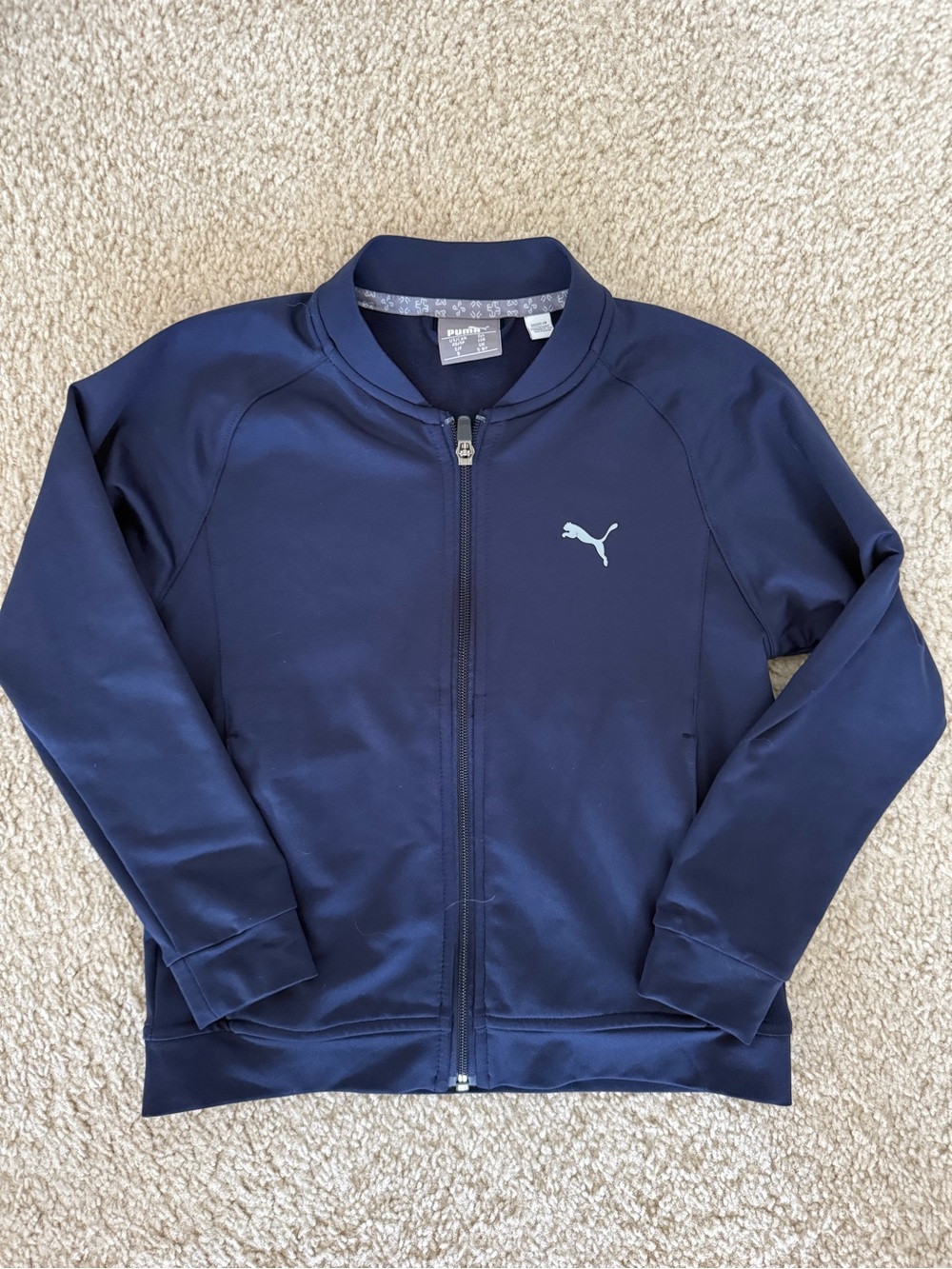 Puma Navy Blue Kids Zip Jacket